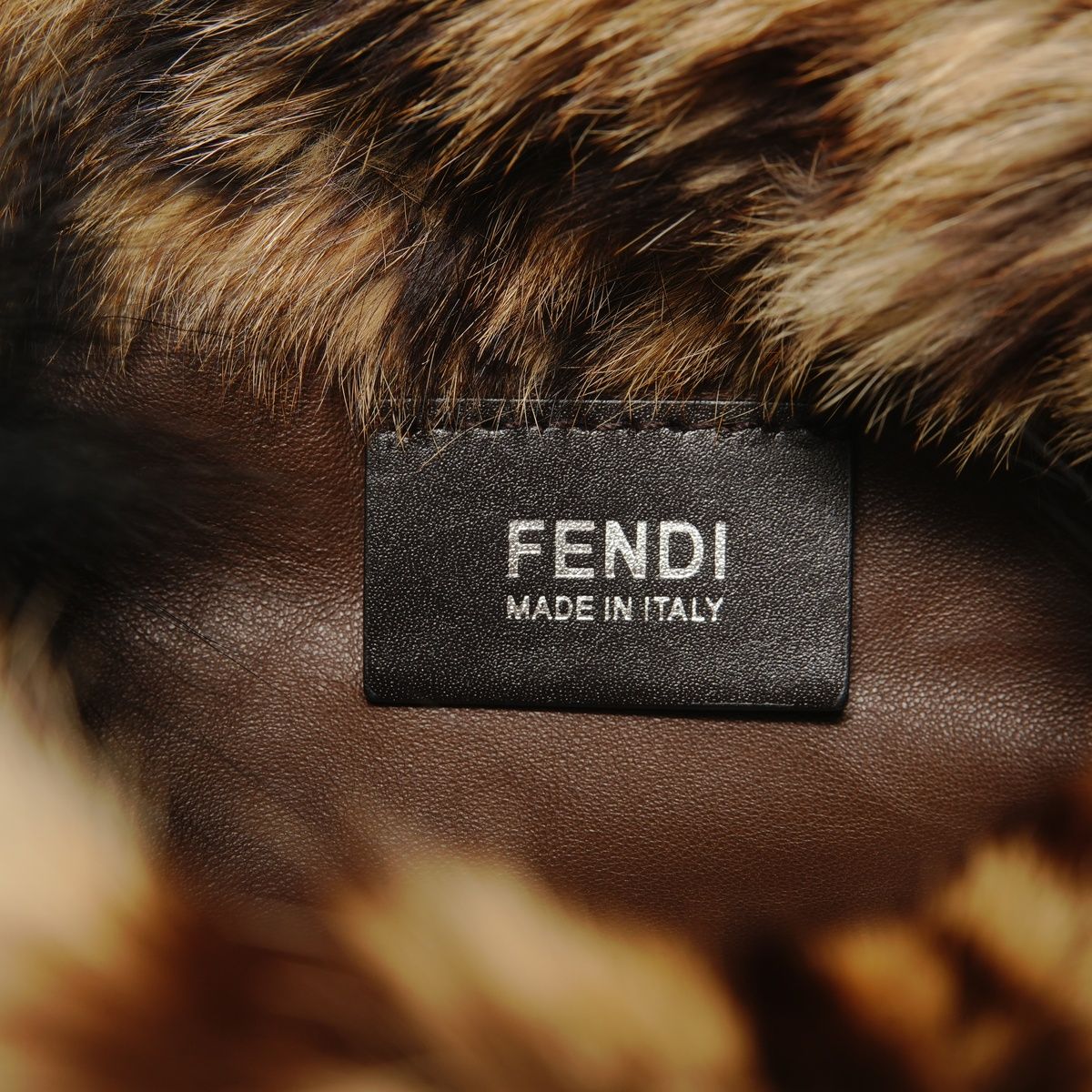 Fendi Shoulder Bag Leopard Print Rabbit Fur