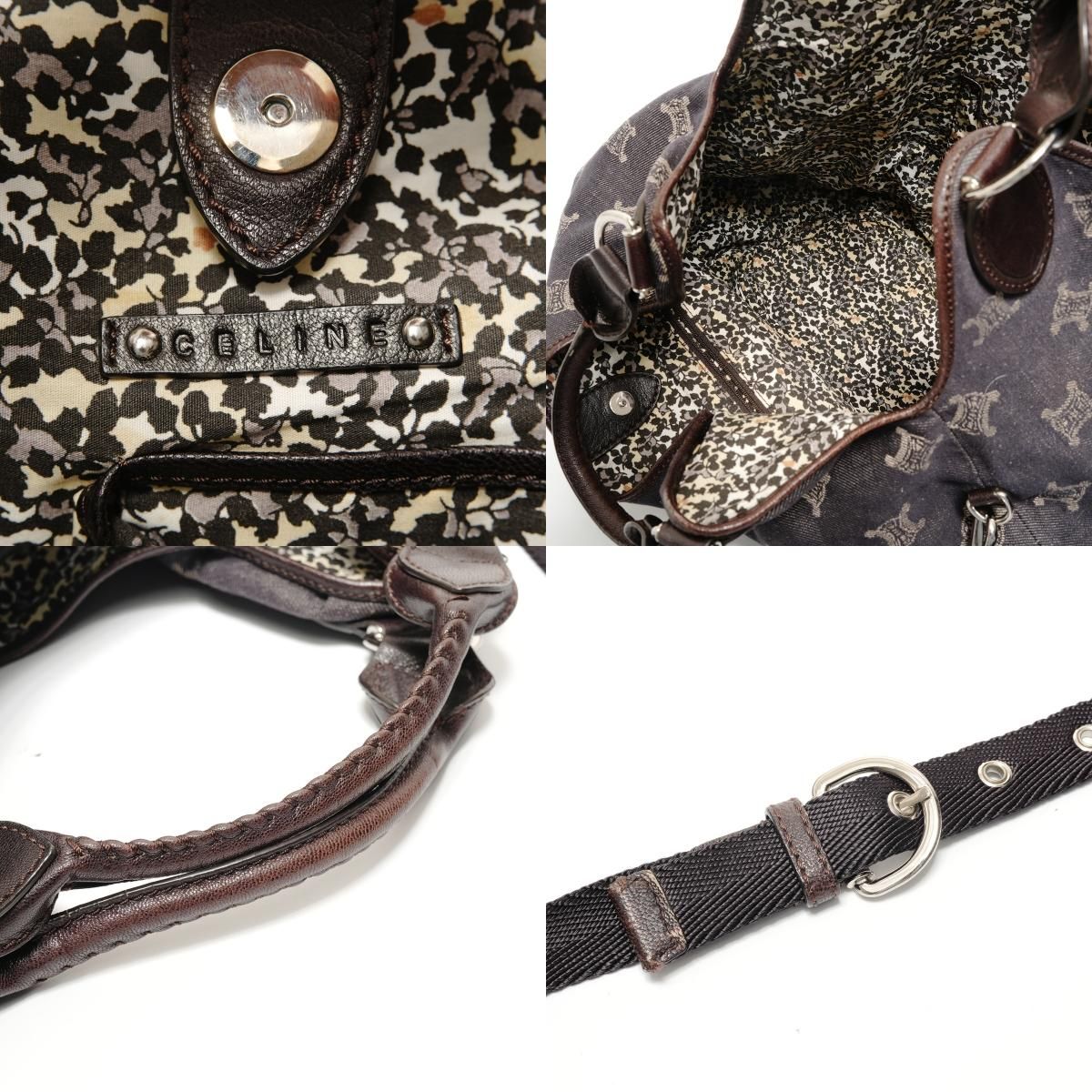 Celine Shoulder Bag Macadam Denim 2-Way
