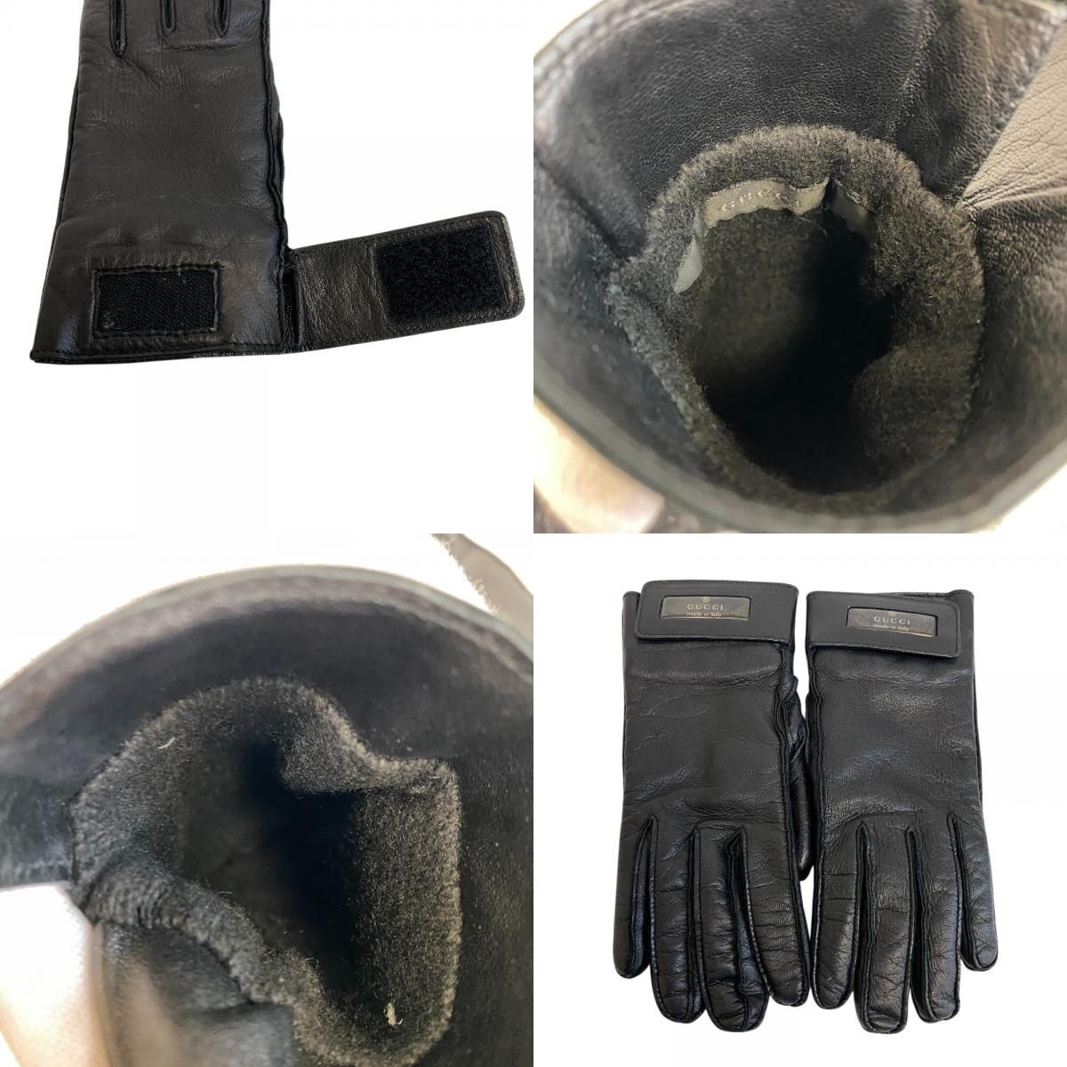 Gucci Gloves Leather Black