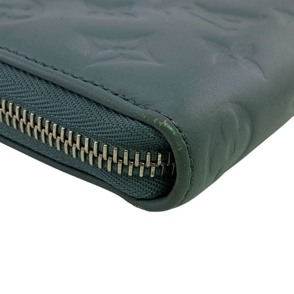 Louis Vuitton Zippy Wallet Monogram Embossed Leather Blue Glacier