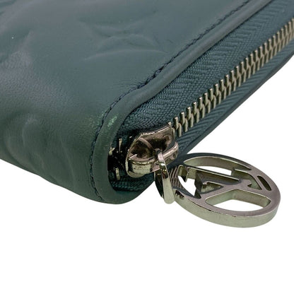 Louis Vuitton Zippy Wallet Monogram Embossed Leather Blue Glacier