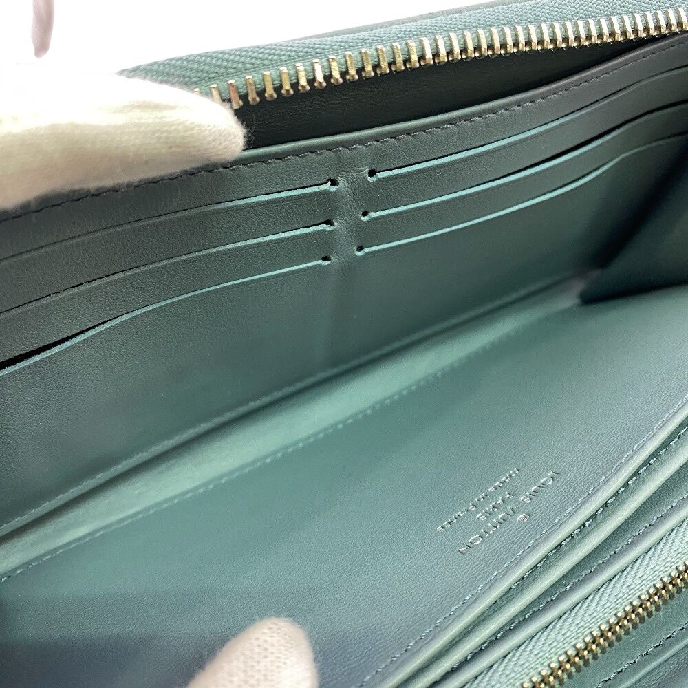 Louis Vuitton Zippy Wallet Monogram Embossed Leather Blue Glacier