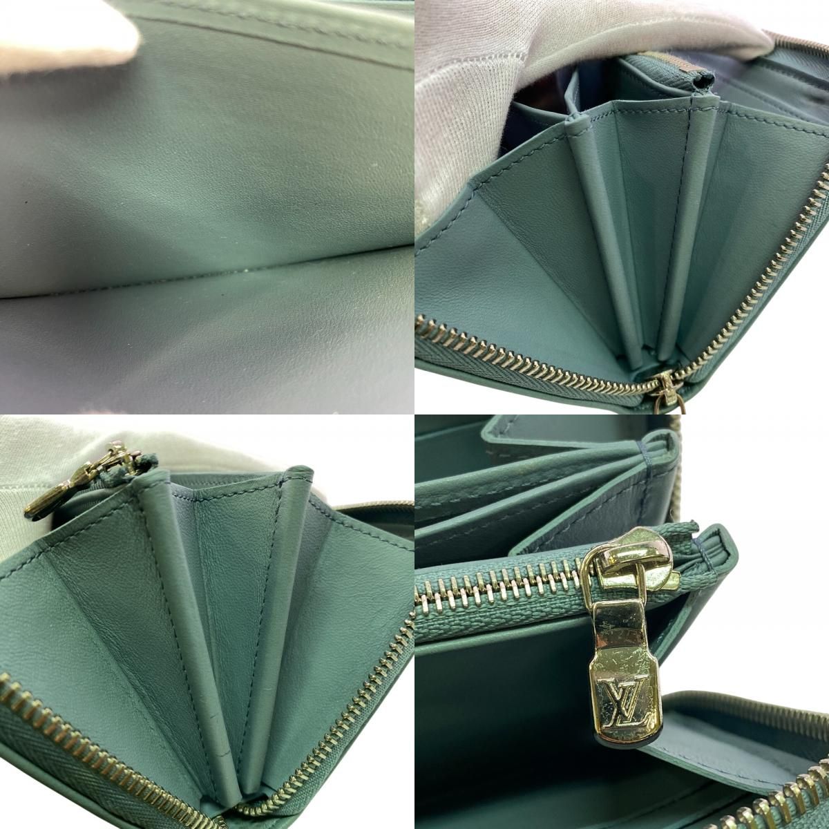 Louis Vuitton Zippy Wallet Monogram Embossed Leather Blue Glacier
