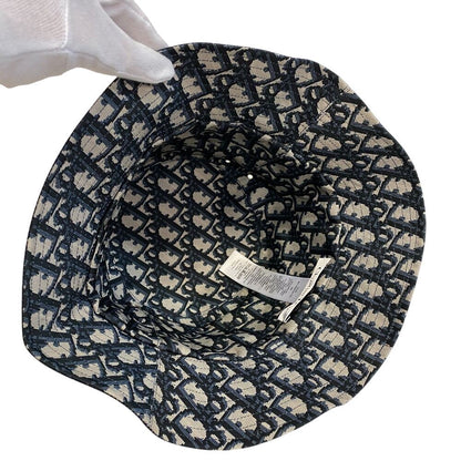 Dior Bucket Hat Oblique Polyester Hat Navy