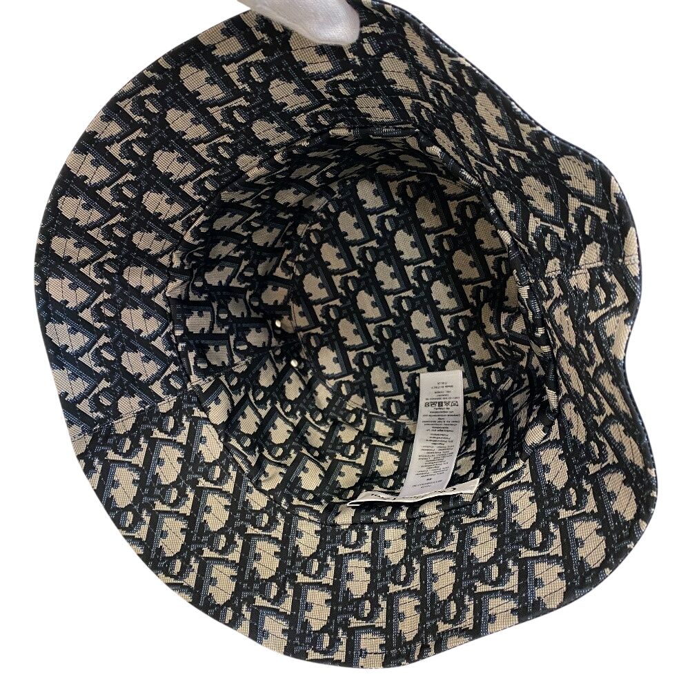 Dior Bucket Hat Oblique Polyester Hat Navy