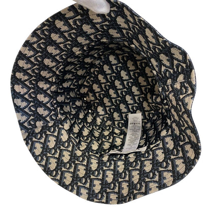 Dior Bucket Hat Oblique Polyester Hat Navy