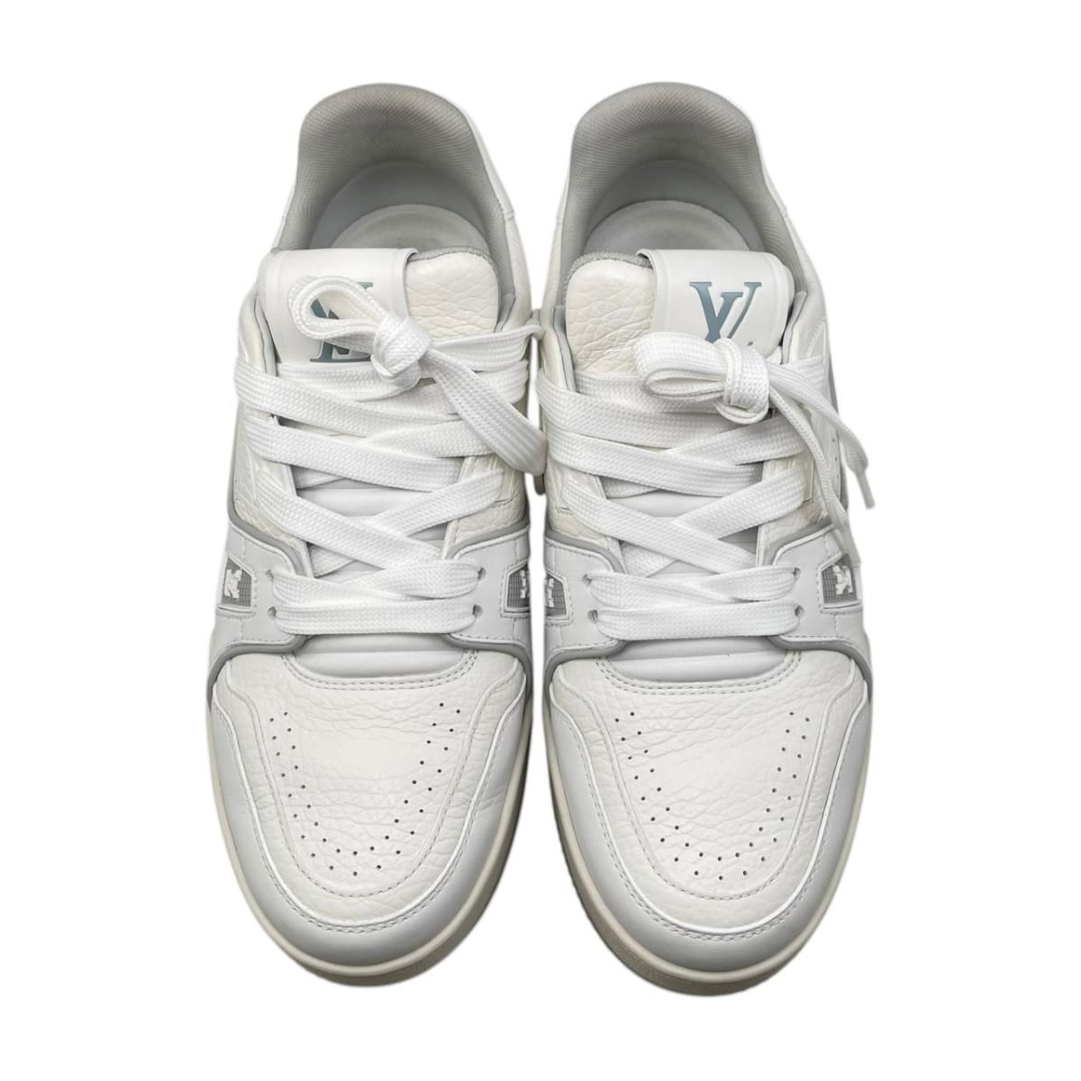 Louis Vuitton Sneakers Trainer 37 Leather LV logo Monogram Flower White