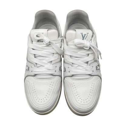 Louis Vuitton Sneakers Trainer 37 Leather LV logo Monogram Flower White