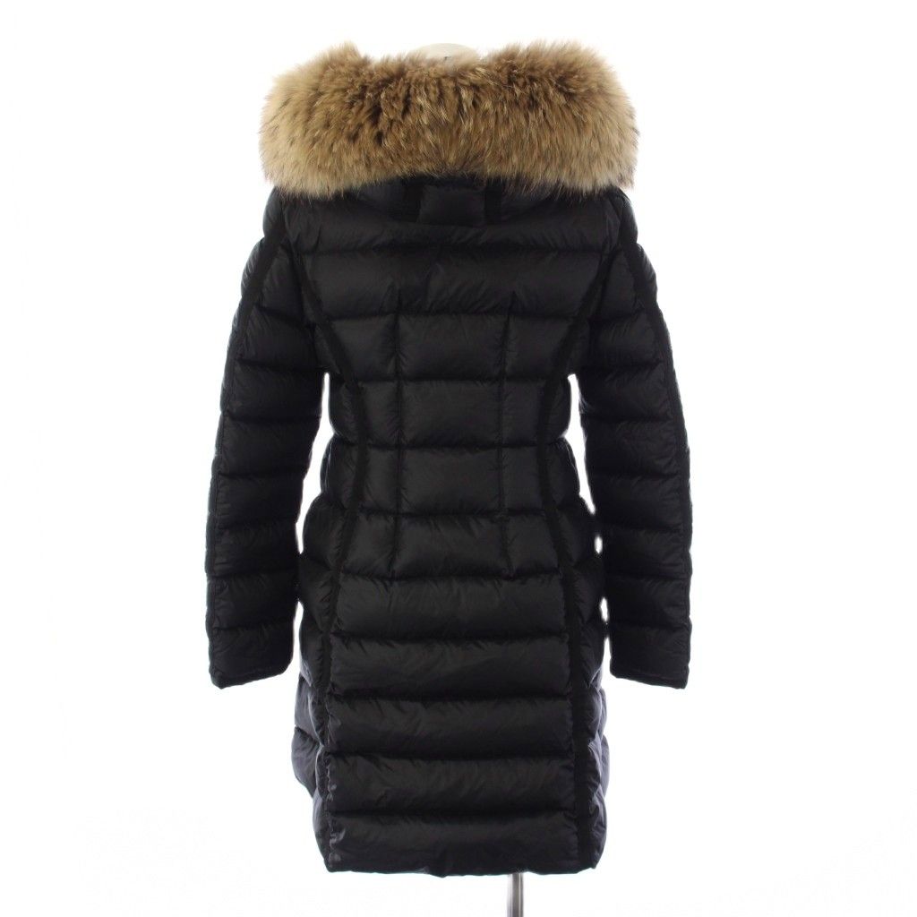 Moncler Hermifur Down Coat Hoodie Fur 1 Black