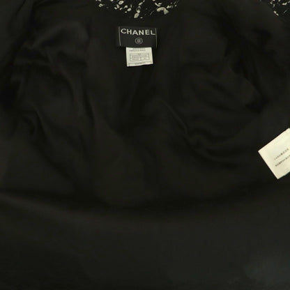 Chanel Tweed Jacket Outer Wool 40 Black