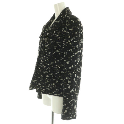 Chanel Tweed Jacket Outer Wool 40 Black
