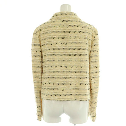 Chanel 99c Tweed Jacket Skirt Set Top and Bottom Knee Length Tight 40 Ivory