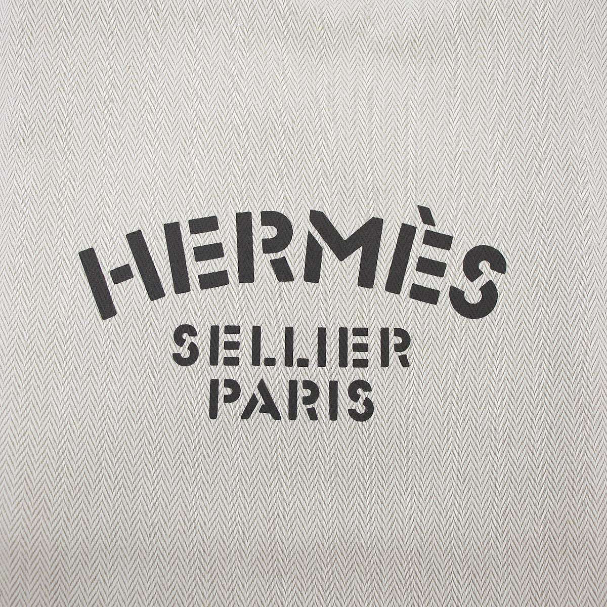 Hermes Aline Toile Chevron PM Toileche Blanc 2-Way Shoulder Backpack Beige