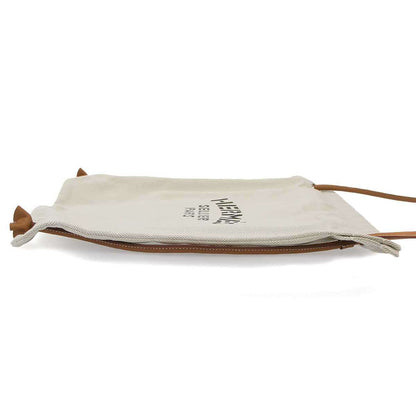 Hermes Aline Toile Chevron PM Toileche Blanc 2-Way Shoulder Backpack Beige