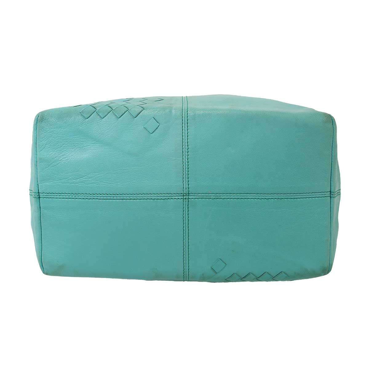 Bottega Veneta Intrecciato Leather Handbag Blue