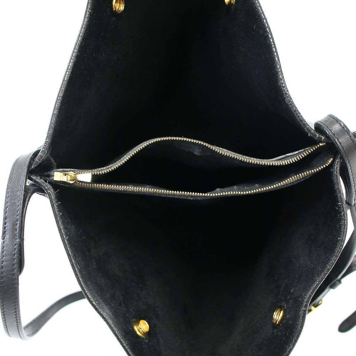 Celine Bucket Leather Shoulder Bag Black