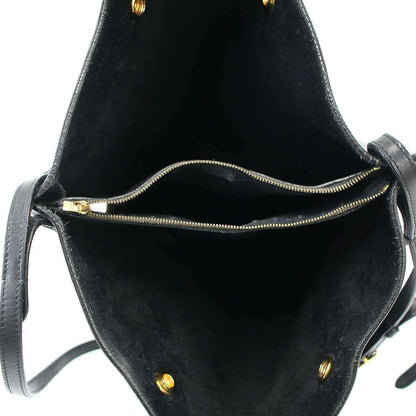 Celine Bucket Leather Shoulder Bag Black