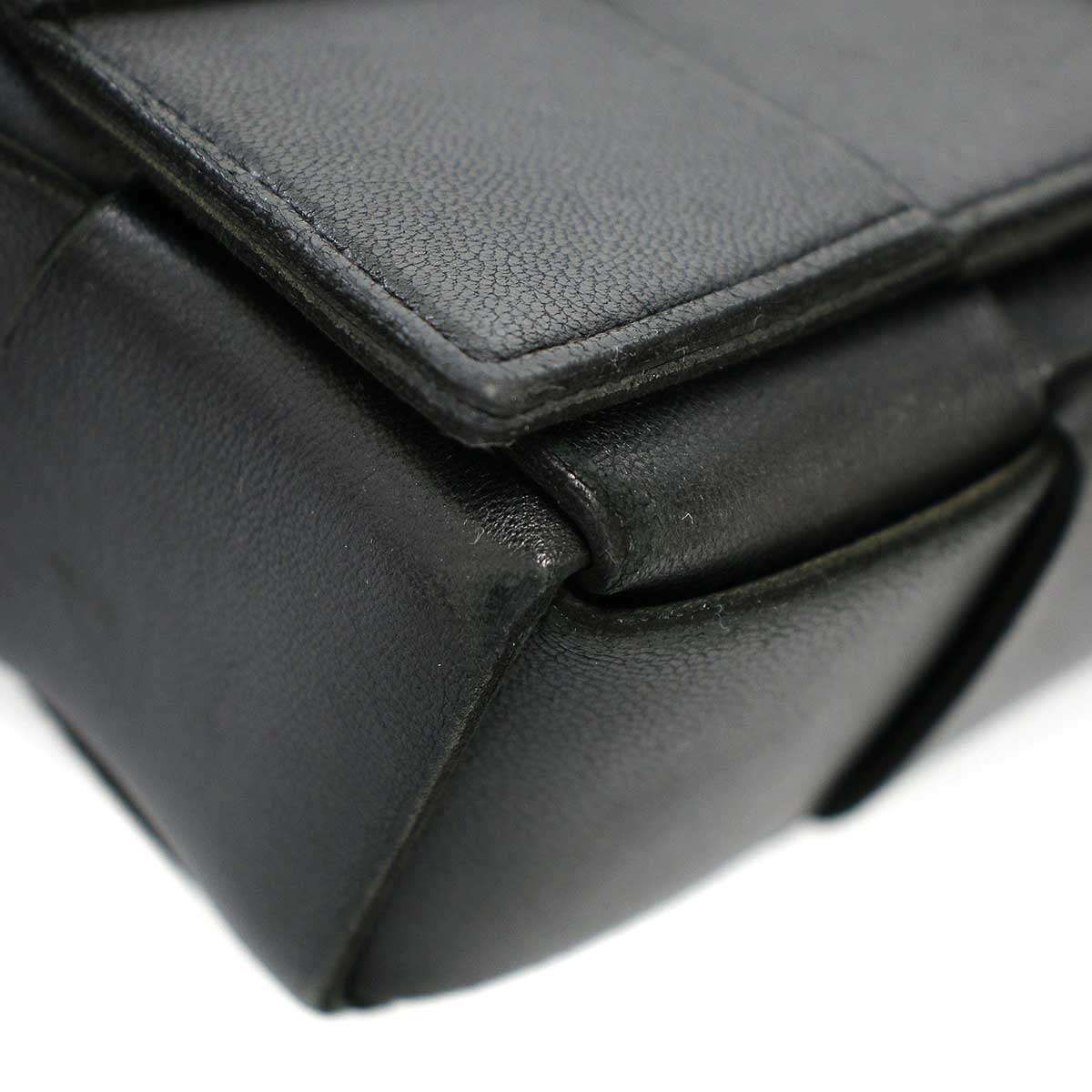 Bottega Veneta Cassette Maxi Intrecciato Leather Shoulder Bag Black
