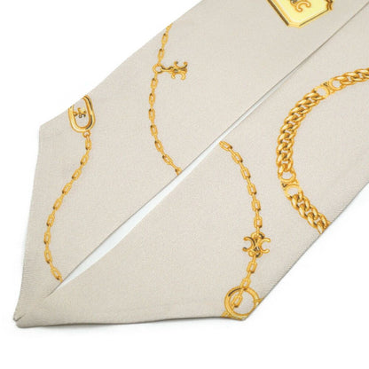 Celine Scarf Twilly Beige Yellow Silk Shawl