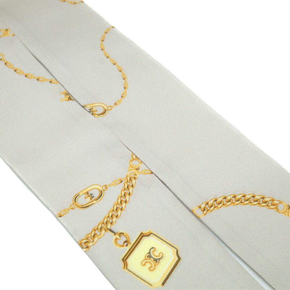 Celine Scarf Twilly Beige Yellow Silk Shawl