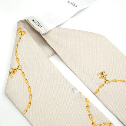 Celine Scarf Twilly Beige Yellow Silk Shawl