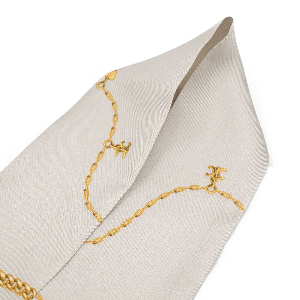 Celine Scarf Twilly Beige Yellow Silk Shawl