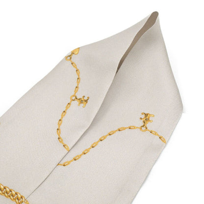 Celine Scarf Twilly Beige Yellow Silk Shawl