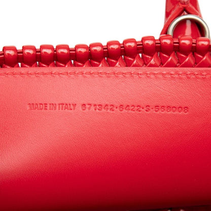 Balenciaga Bistro XS Basket Shoulder Bag 2-Way Red Patent Leather