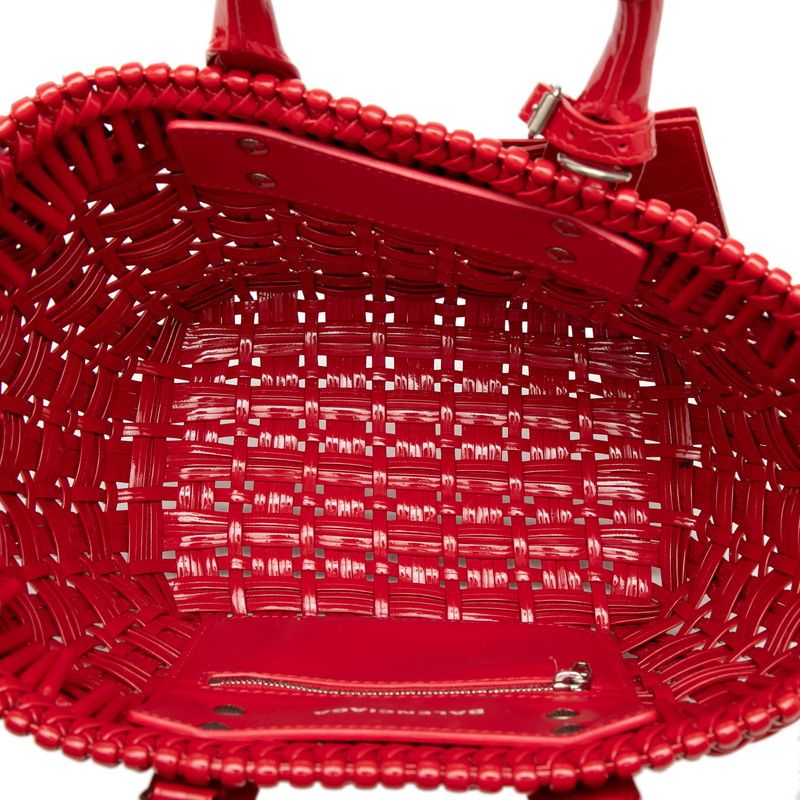 Balenciaga Bistro XS Basket Shoulder Bag 2-Way Red Patent Leather