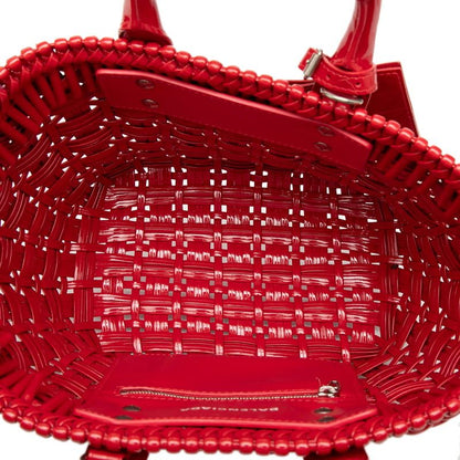 Balenciaga Bistro XS Basket Shoulder Bag 2-Way Red Patent Leather