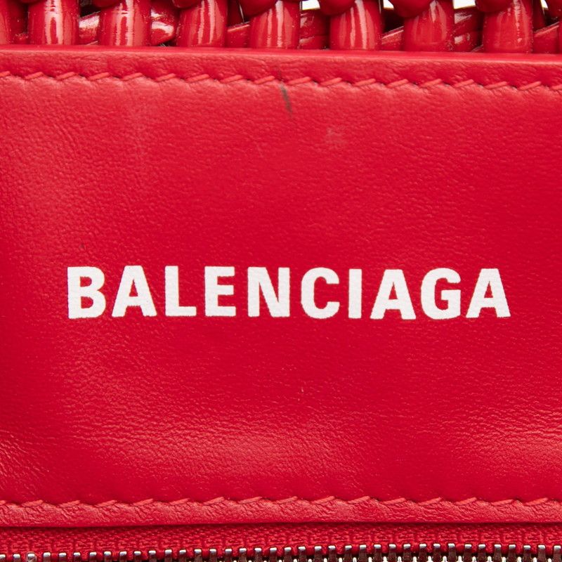Balenciaga Bistro XS Basket Shoulder Bag 2-Way Red Patent Leather
