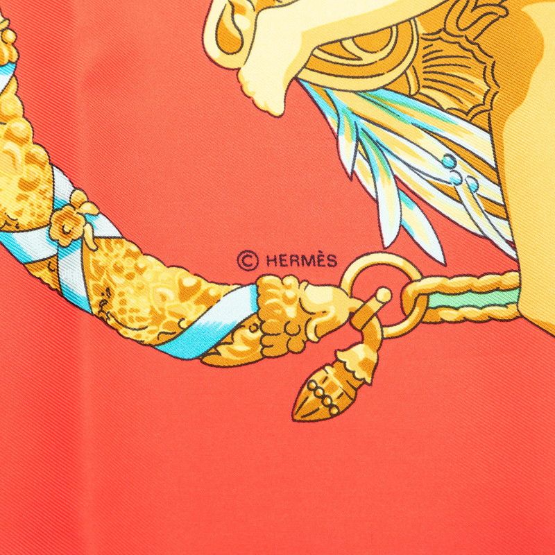 Hermes Carre 90 Hommage a Charles Garnier Lou Tribute Scarf Red Multicolor Silk