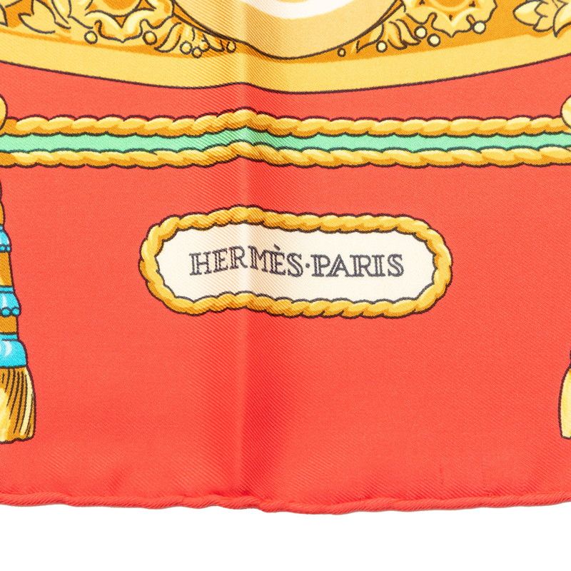 Hermes Carre 90 Hommage a Charles Garnier Lou Tribute Scarf Red Multicolor Silk