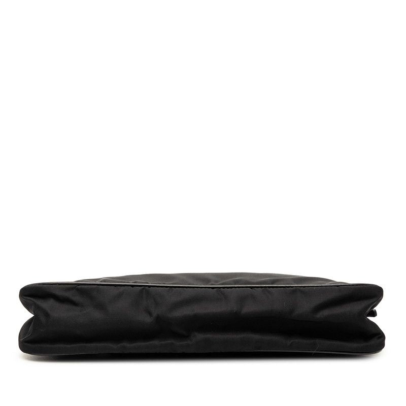 Prada Chain Shoulder Bag Black Gold Nylon Leather