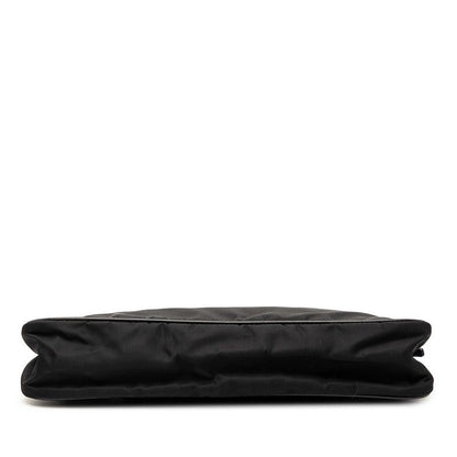 Prada Chain Shoulder Bag Black Gold Nylon Leather