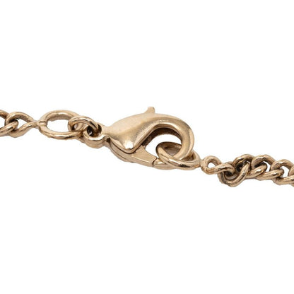 Chanel CC Logo Necklace Gold Plated Line Stone