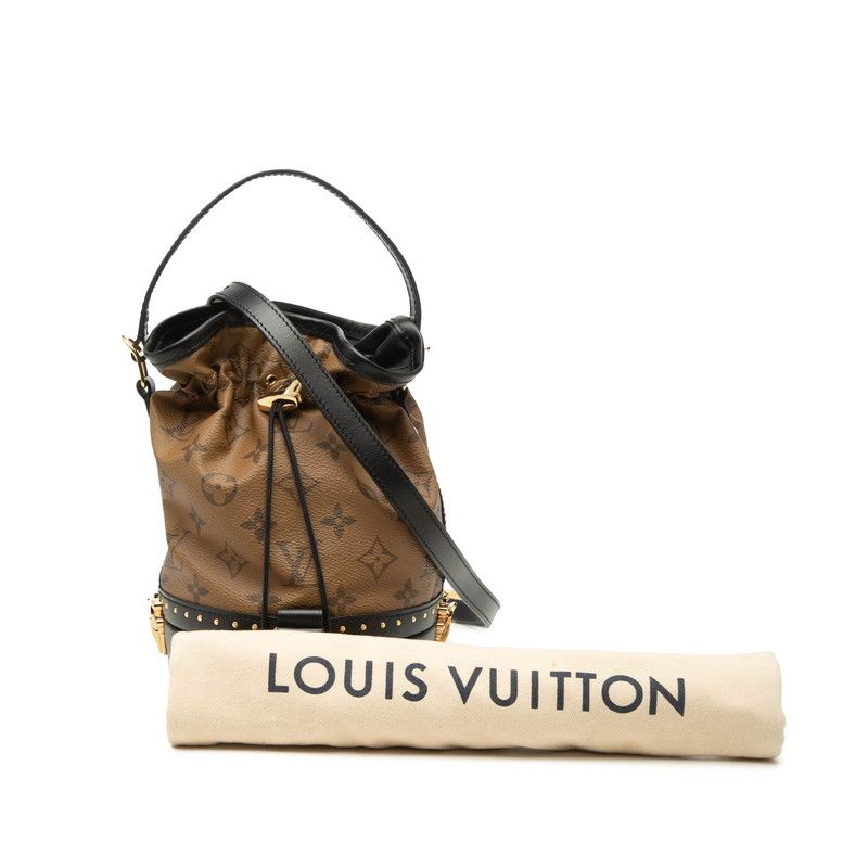 Louis Vuitton Monogram Reverse Petite Noe Trunk 2-Way Shoulder Bag Brown Black