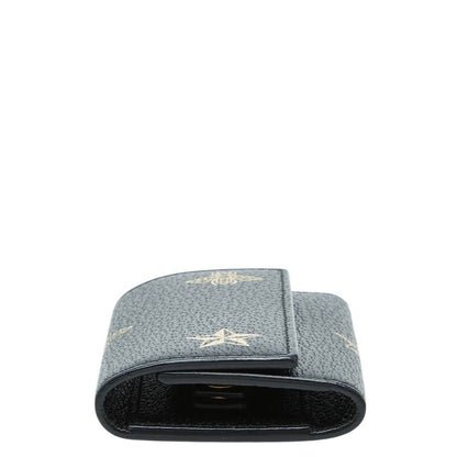 Gucci Animalier Bee & Star Key Case Black Leather Key Holder