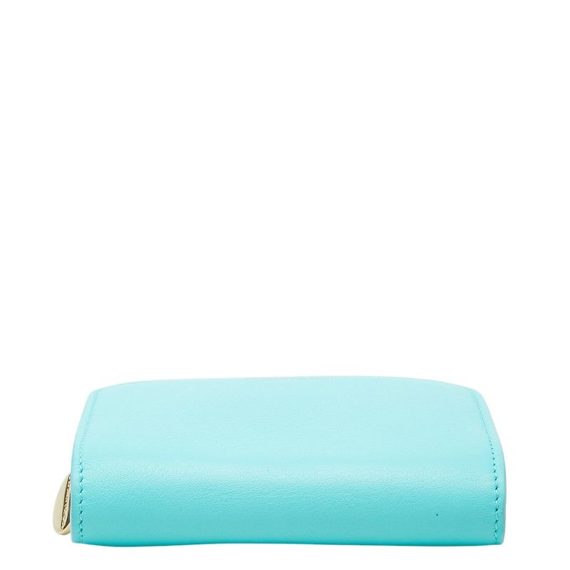 Tiffany & Co Rectangular Wallet Zip Around Blue Leather