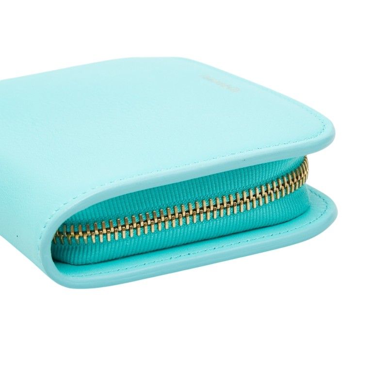 Tiffany & Co Rectangular Wallet Zip Around Blue Leather