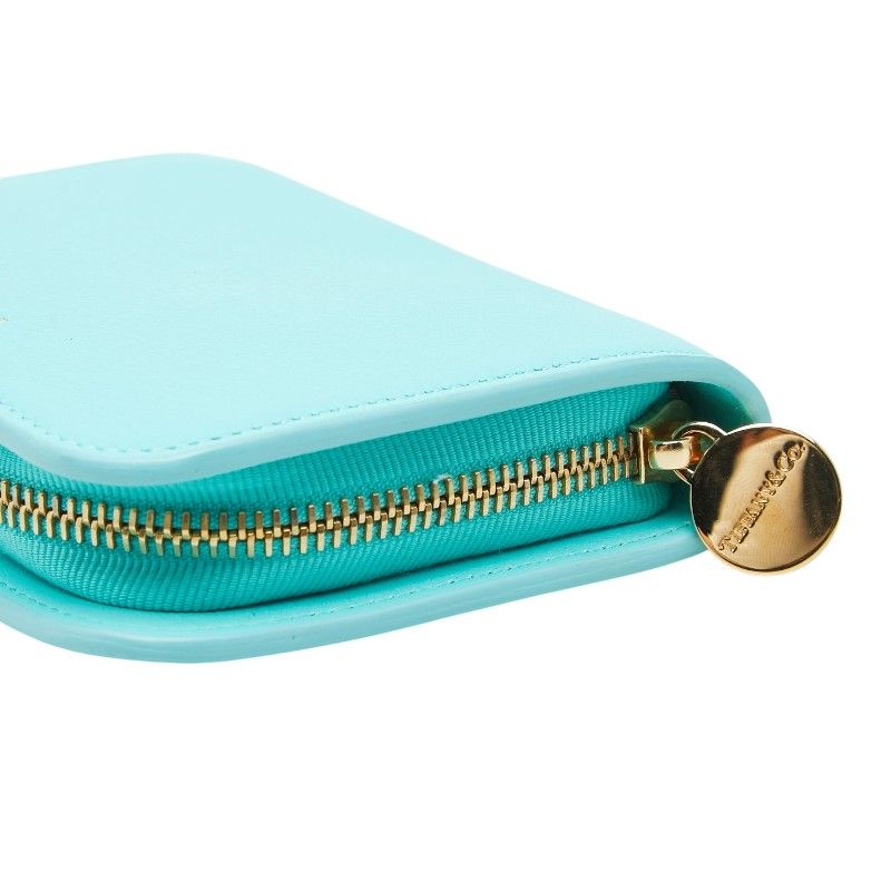 Tiffany & Co Rectangular Wallet Zip Around Blue Leather