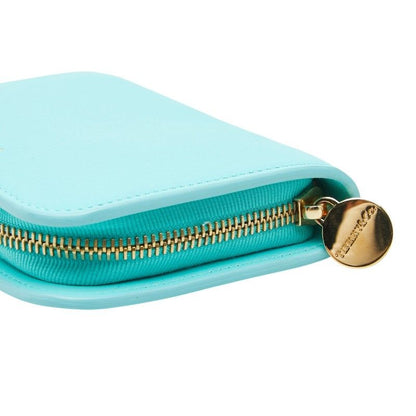 Tiffany & Co Rectangular Wallet Zip Around Blue Leather
