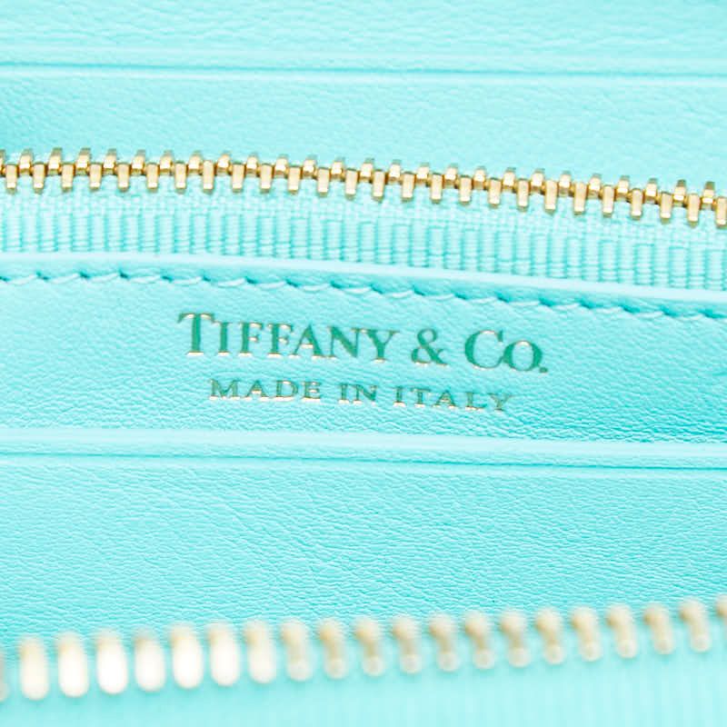 Tiffany & Co Rectangular Wallet Zip Around Blue Leather