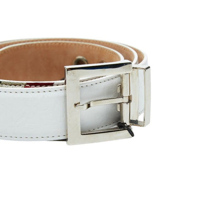 Dolce & Gabbana DG Logo Plain Belt 90 36 White Leather &
