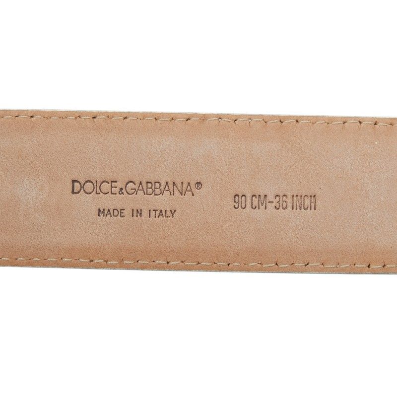 Dolce & Gabbana DG Logo Plain Belt 90 36 White Leather &