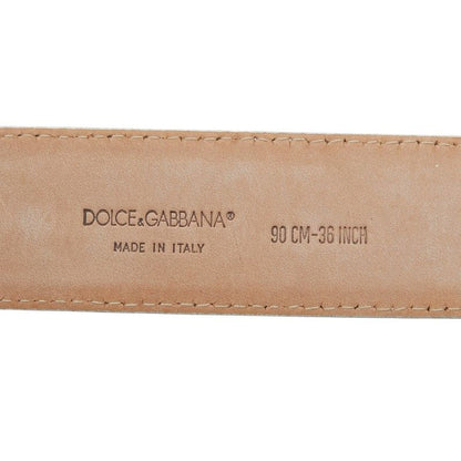 Dolce & Gabbana DG Logo Plain Belt 90 36 White Leather &