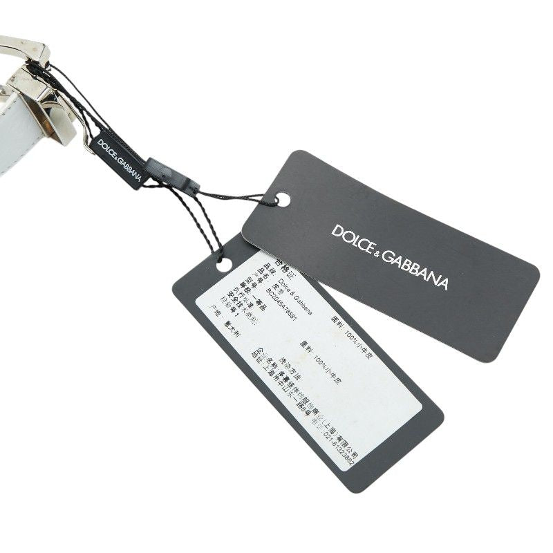 Dolce & Gabbana DG Logo Plain Belt 90 36 White Leather &