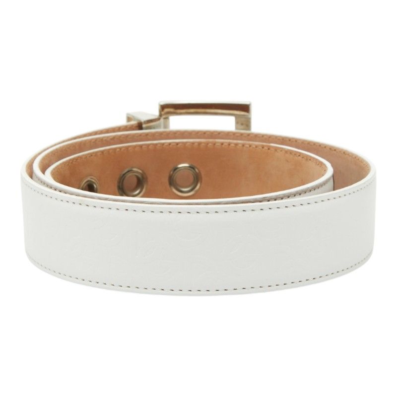 Dolce & Gabbana DG Logo Plain Belt 90 36 White Leather &