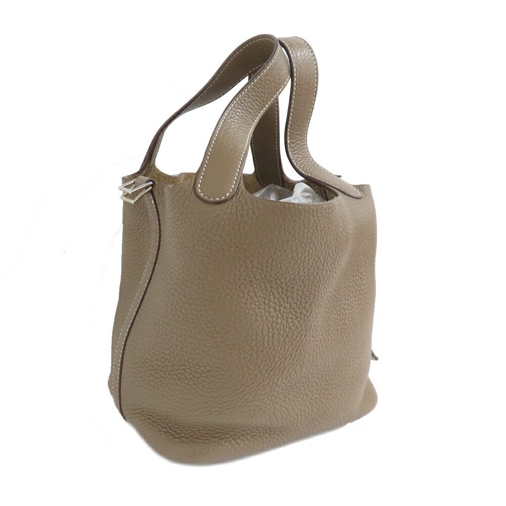 Hermes Picotin Lock PM 18 Etoupe Taurillon Clemence Silver Handbag
