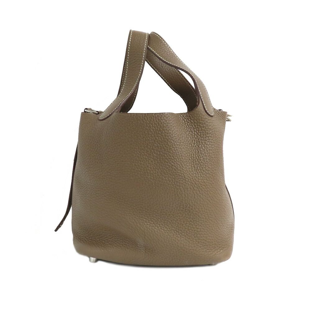 Hermes Picotin Lock PM 18 Etoupe Taurillon Clemence Silver Handbag